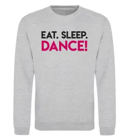 Свитшот Eat sleep dance Серый меланж фото