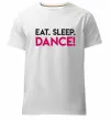 Чоловіча преміум футболка Eat sleep dance Білий фото