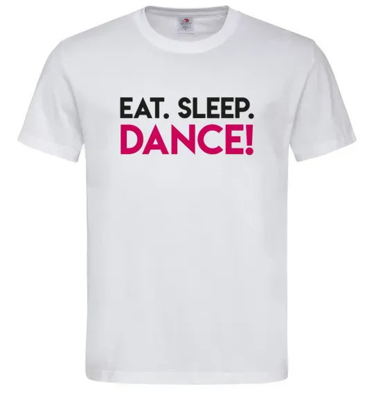 Чоловіча футболка Eat sleep dance Білий фото