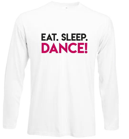 Лонгслив Eat sleep dance Белый фото
