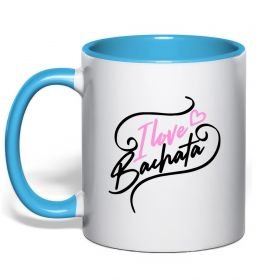 Чашка з кольоровою ручкою I love bachata