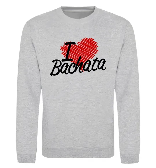 Свитшот I love bachata Серый меланж фото