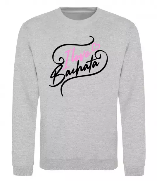 Свитшот I love bachata Серый меланж фото