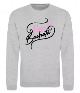 Світшот I love bachata Сірий меланж фото
