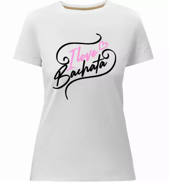 Жіноча преміум футболка I love bachata Білий фото