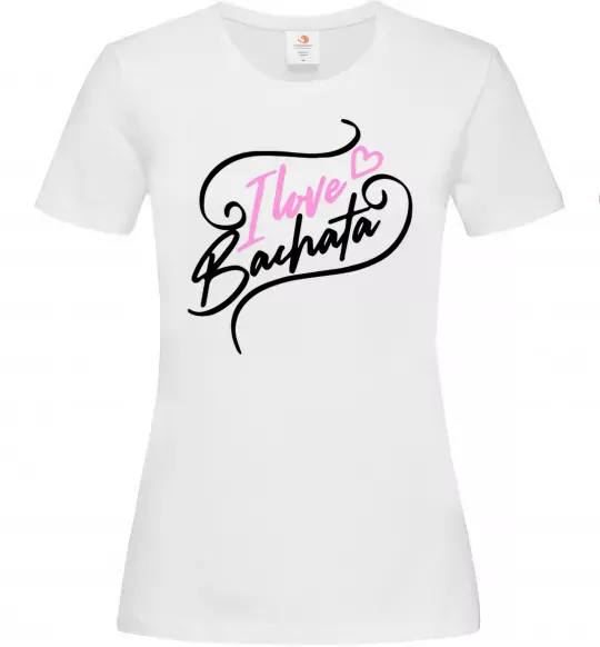 Женская футболка I love bachata Белый фото