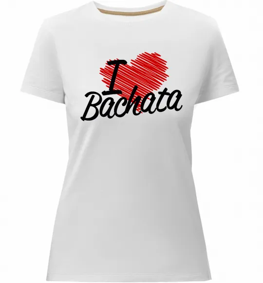 Женская премиум футболка I love bachata Белый фото