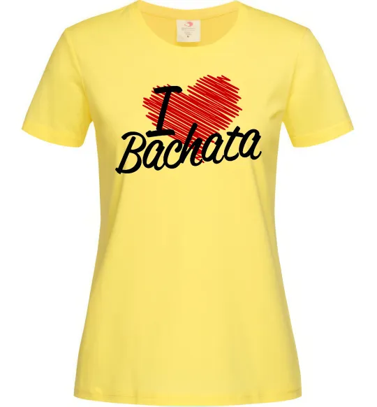 Женская футболка I love bachata Лимонный фото