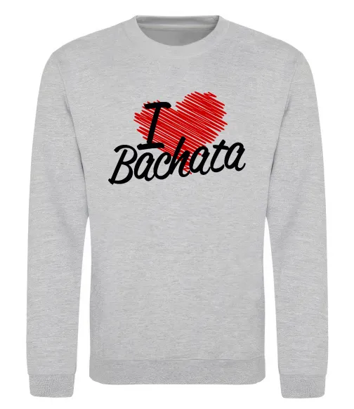 Свитшот I love bachata Серый меланж фото