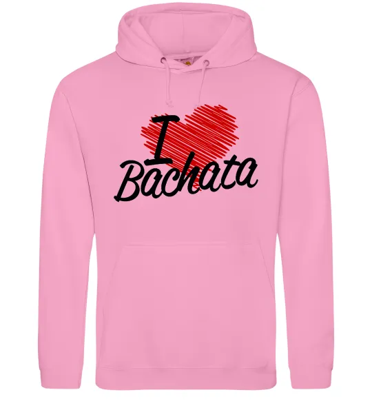 Женская толстовка (худи) I love bachata Розовый фото