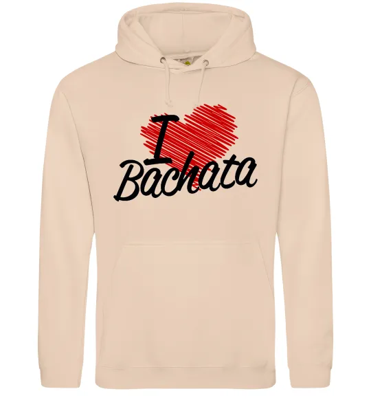 Женская толстовка (худи) I love bachata Песочный фото