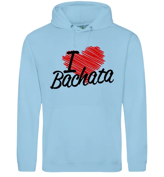 Женская толстовка (худи) I love bachata Голубой фото