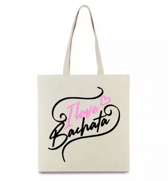 Еко-сумка I love bachata Бежевий фото