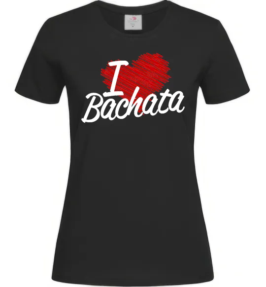 Женская футболка I love bachata Черный фото