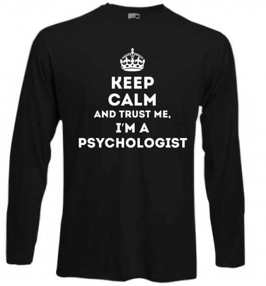 Реглан Keep calm and trust me i'm psychologist Чорний фото