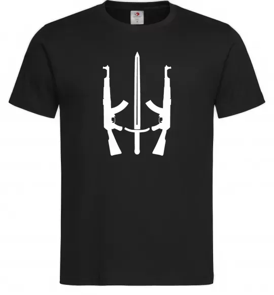 Чоловіча футболка Автомат герб Чорний фото