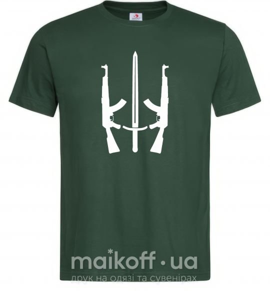 Мужская футболка Автомат герб Темно-зеленый фото