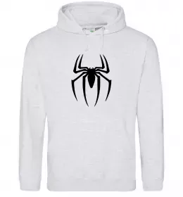 Мужская толстовка (худи) Spiderman logo Серый меланж фото