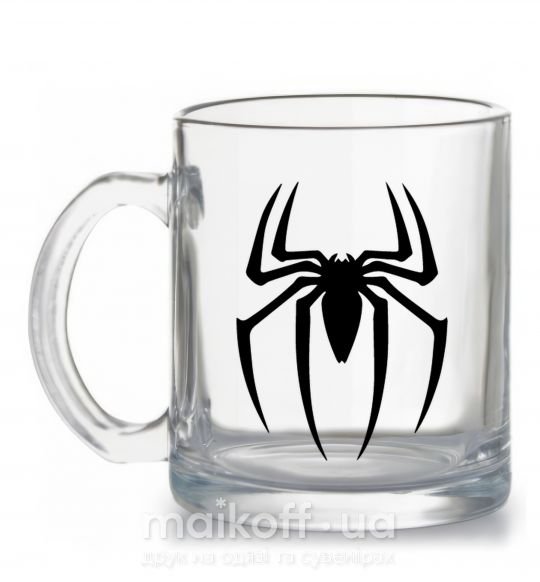Чашка скляна Spiderman logo Прозорий фото