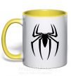 Чашка з кольоровою ручкою Spiderman logo Сонячно жовтий фото