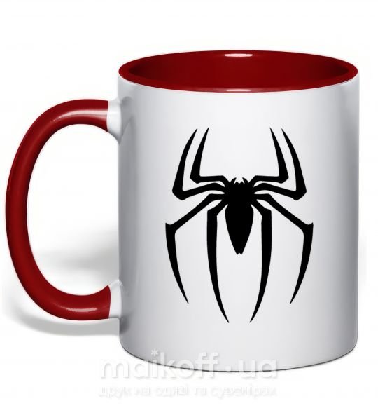 Чашка з кольоровою ручкою Spiderman logo Червоний фото