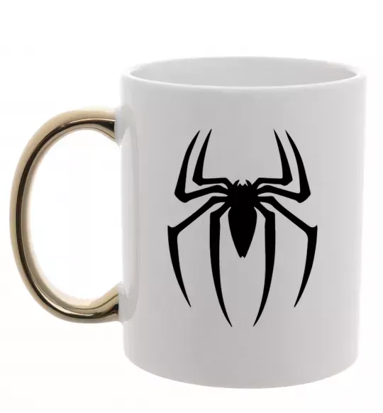 Чашка с цветной ручкой Spiderman logo Золото фото