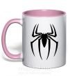Чашка з кольоровою ручкою Spiderman logo Ніжно рожевий фото