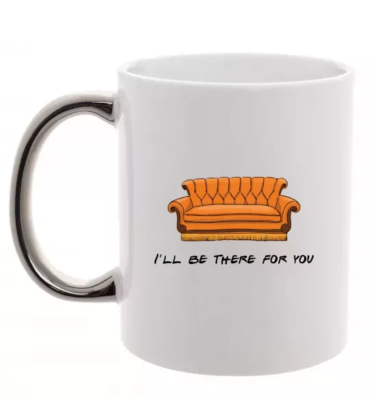 Чашка з кольоровою ручкою Friends сouch Срібло фото