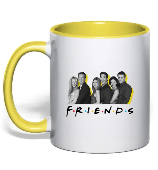 Чашка з кольоровою ручкою Друзі фото з назвою Лимонний фото