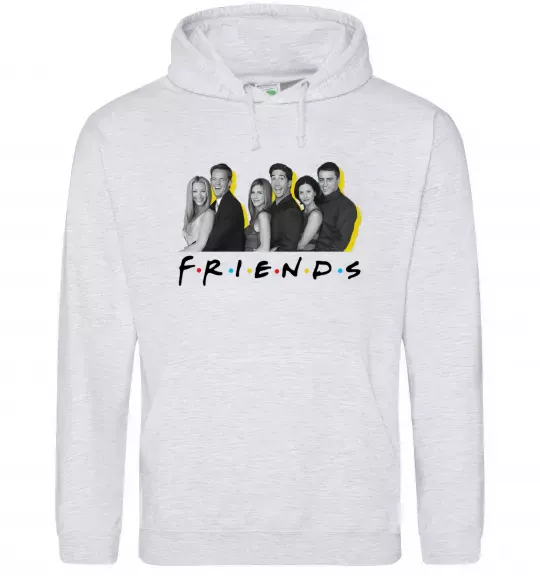 Чоловіча толстовка (худі) Друзі фото з назвою Сірий меланж фото