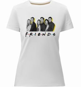 Женская премиум футболка Друзі фото з назвою
