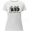Жіноча преміум футболка Друзі фото з назвою Білий фото