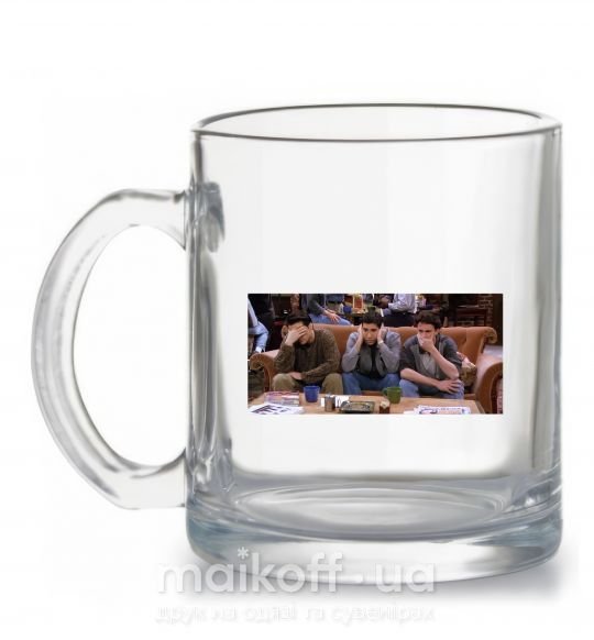 Чашка скляна Друзья Джоуи Росс Чендлер Прозорий фото
