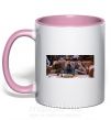 Чашка с цветной ручкой Друзья Джоуи Росс Чендлер Нежно розовый фото