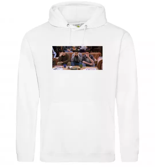 Мужская толстовка (худи) Друзья Джоуи Росс Чендлер Белый фото