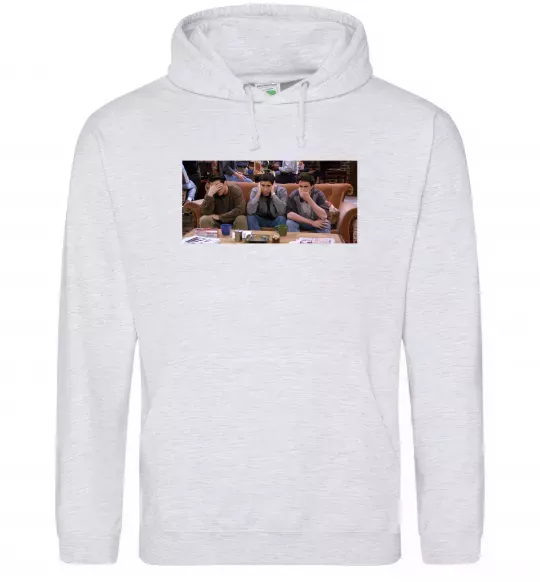 Мужская толстовка (худи) Друзья Джоуи Росс Чендлер Серый меланж фото