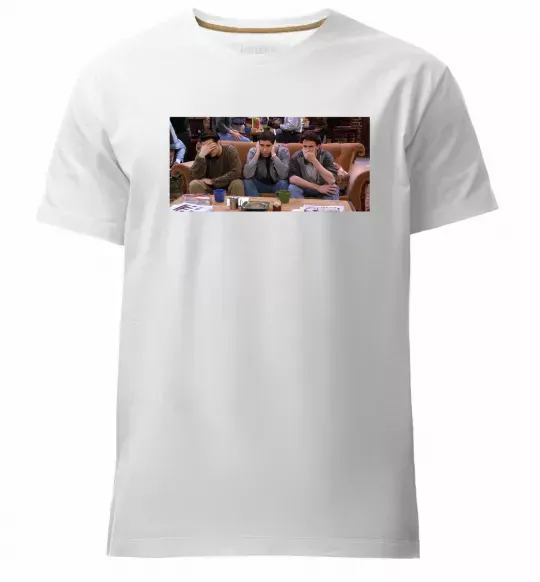 Мужская премиум футболка Друзья Джоуи Росс Чендлер Белый фото