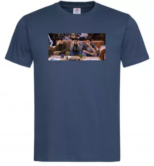 Мужская футболка Друзья Джоуи Росс Чендлер Темно-синий фото