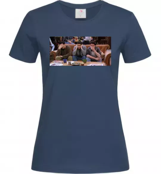 Женская футболка Друзья Джоуи Росс Чендлер Темно-синий фото