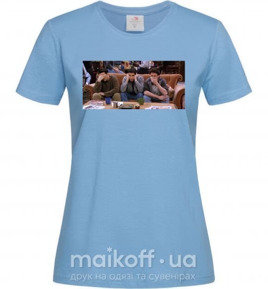 Жіноча футболка Друзья Джоуи Росс Чендлер Блакитний фото