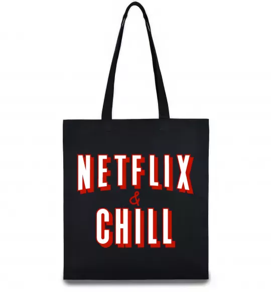 Еко-сумка Netflix and chill Чорний фото