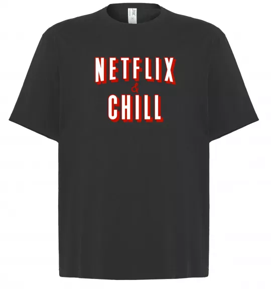 Футболка Оверсайз Netflix and chill Чорний фото