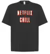 Футболка Оверсайз Netflix and chill Чорний фото