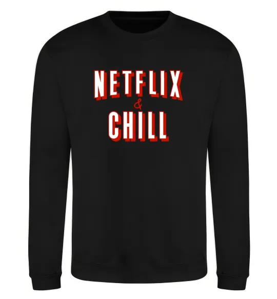 Свитшот Netflix and chill Черный фото