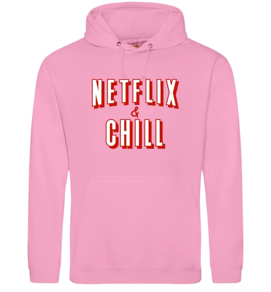 Мужская толстовка (худи) Netflix and chill Розовый фото