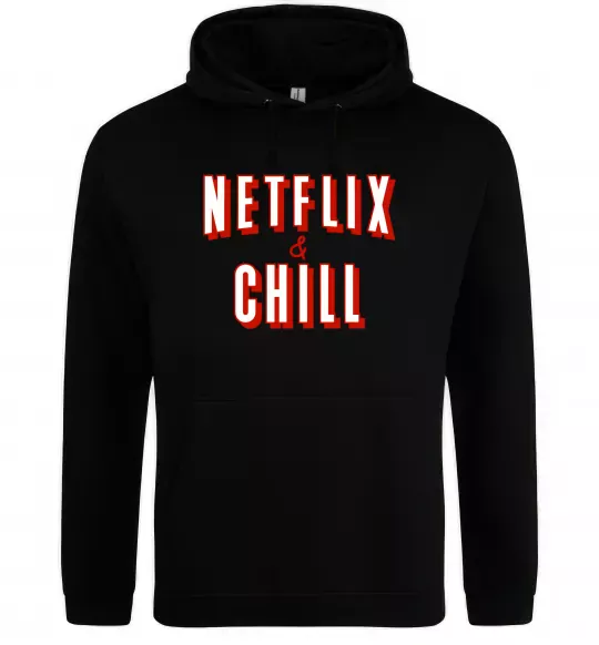 Чоловіча толстовка (худі) Netflix and chill Чорний фото