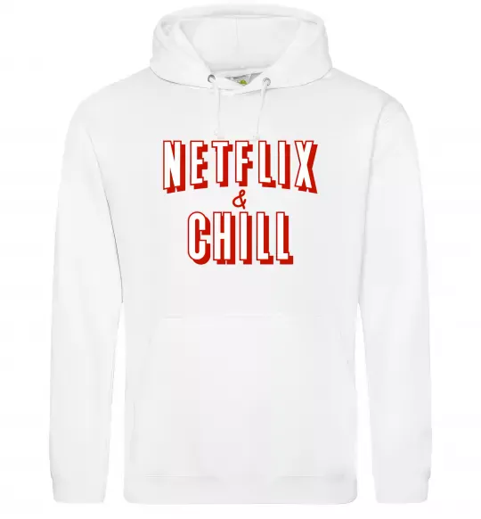 Чоловіча толстовка (худі) Netflix and chill Білий фото