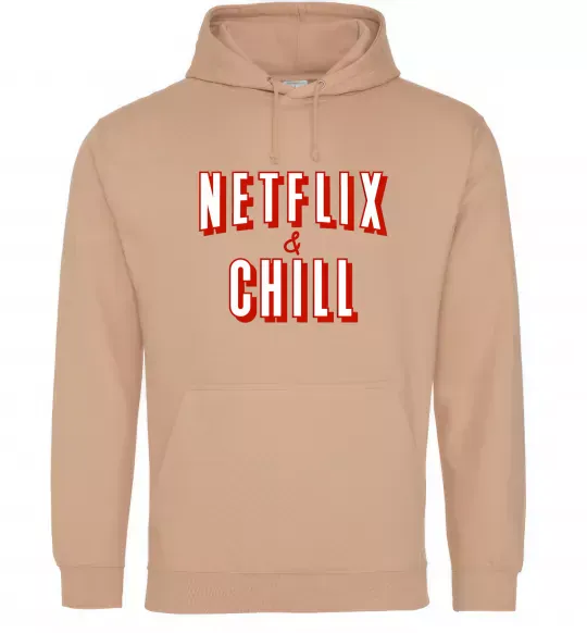Женская толстовка (худи) Netflix and chill Песочный фото