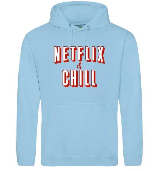Жіноча толстовка (худі) Netflix and chill Блакитний фото