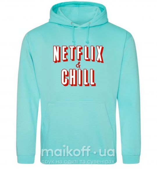 Женская толстовка (худи) Netflix and chill Мятный фото